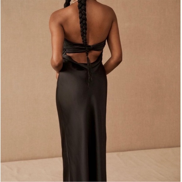 NEW NWT Sachin + Babi Aubrey Strapless Satin Midi Dress Black - Picture 1 of 10